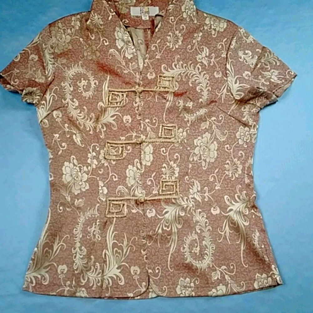 VTG, Chinese Asian Floral Blouses Size M